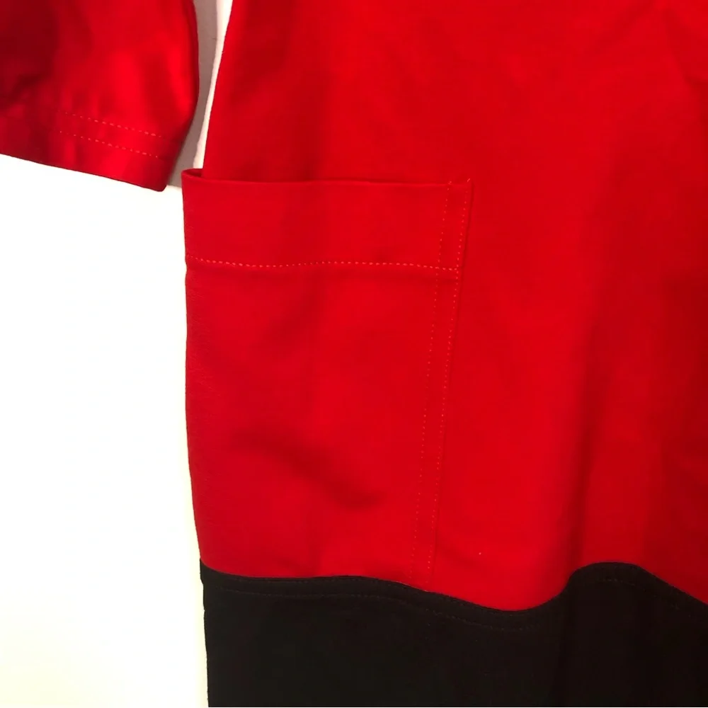Kate Spade Racquel Ponte Colorblock Red Black Sheath Dress Medium